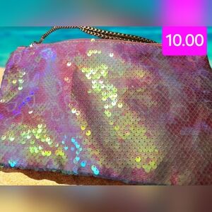 Pink sequined purse